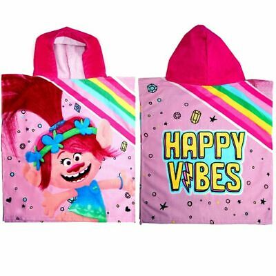 Cerda Dreamworks Trolls Pink Hooded Poncho Towel 50x115cm RRP £11.99 CLEARANCE XL £2.99 or 2 for £5